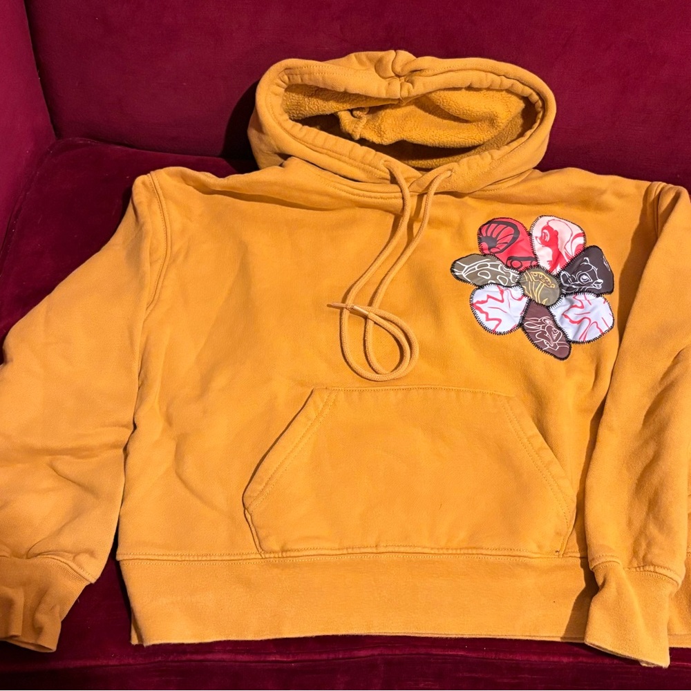 Disney Bambi Women’s Yellow Hoodie with Floral Patch S